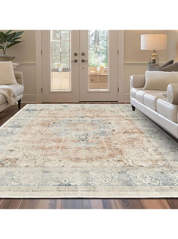 Conceptum Hypnose Laagpolig tapijt "Kece-Fr66'' beige/lichtblauw