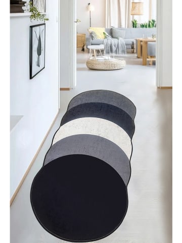 Conceptum Hypnose Laagpolig tapijt "Plumas" zwart/grijs/crème