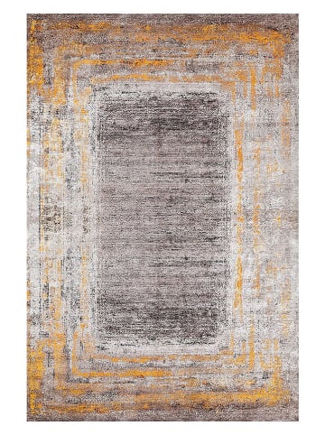 Conceptum Hypnose Baumwoll-Teppich ''Woopamuk019'' in Grau/ Ocker