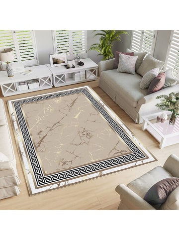 Conceptum Hypnose Katoenen tapijt "Woopamuk094" beige/goudkleurig/zwart