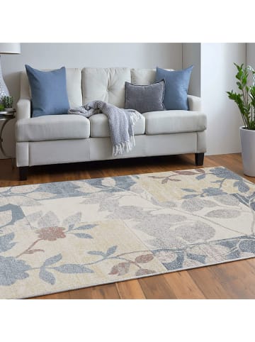 Conceptum Hypnose Katoenen tapijt "Woopamuk182" beige/blauw