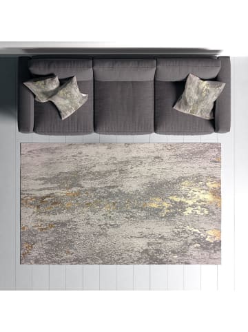 Conceptum Hypnose Baumwoll-Teppich ''Woopamuk271'' in Grau/ Gold