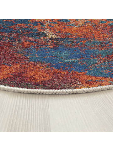 Conceptum Hypnose Katoenen tapijt "Woopamuk528" blauw/rood/oranje