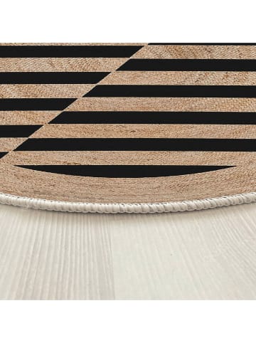 Conceptum Hypnose Baumwoll-Teppich ''Woopamuk530'' in Beige/ Schwarz