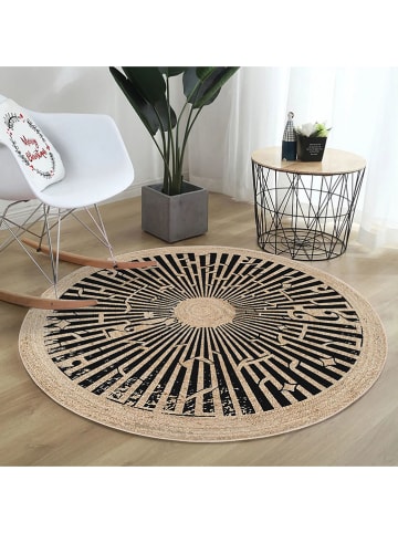 Conceptum Hypnose Katoenen tapijt "Woopamuk532" beige/zwart