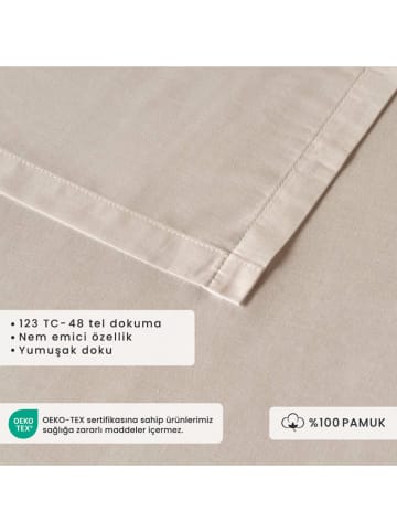 BELLA MAISON Satynowe prześcieradło w kolorze beżowym - 200 x 160 cm