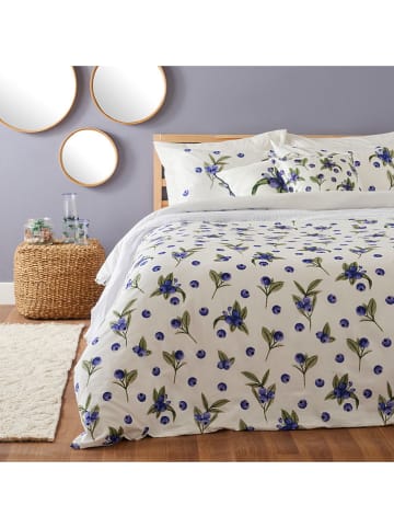 BELLA MAISON 3-delige satijnen beddengoedset "Blueberry" blauw/groen