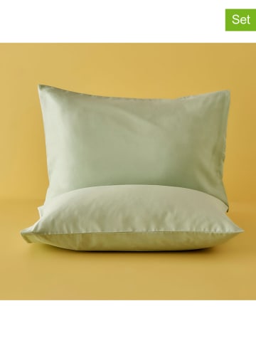 BELLA MAISON 2-delige set: kussenhoezen "Basic" mintgroen - (L)50 x (B)70 cm