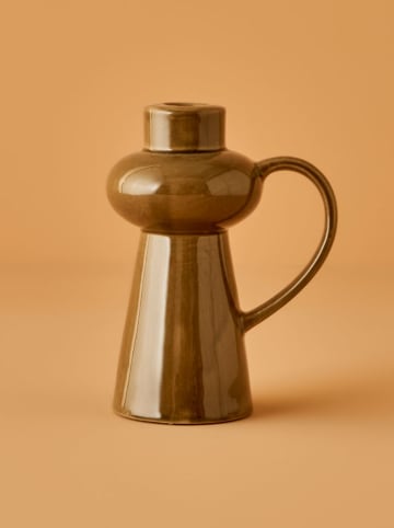 BELLA MAISON Kerzenhalter "Viento" in Khaki - (H)17 x Ø 12 cm