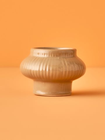 BELLA MAISON Świecznik "Perla" w kolorze beżowym - wys. 6 x Ø 8 cm