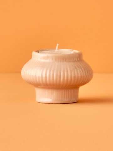 BELLA MAISON Świecznik "Perla" w kolorze beżowym - wys. 6 x Ø 8 cm
