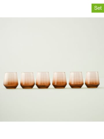 BELLA MAISON 6er-Set: Gläser "Colored" in Hellbraun - 115 ml
