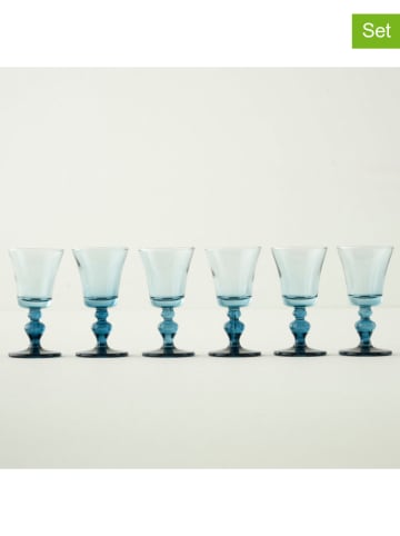 BELLA MAISON 6er-Set: Gläser "Colored" in Blau - 47 ml