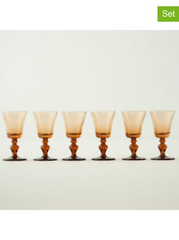 BELLA MAISON 6er-Set: Gläser "Colored" in Hellbraun - 400 ml