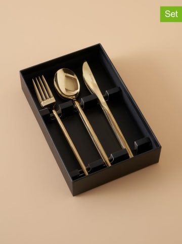 BELLA MAISON 18-częściowy zestaw sztućców deserowych "Siena" w kolorze złotym