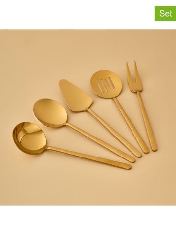 BELLA MAISON 5-częściowy zestaw sztućców "Siena" w kolorze złotym do serwowania
