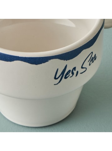 BELLA MAISON 2er-Set: Kaffeetassen "Marine" in Weiß/ Blau - 105 ml