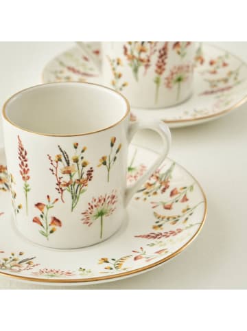 BELLA MAISON 2-delige set: koffiekoppen "Flores" wit