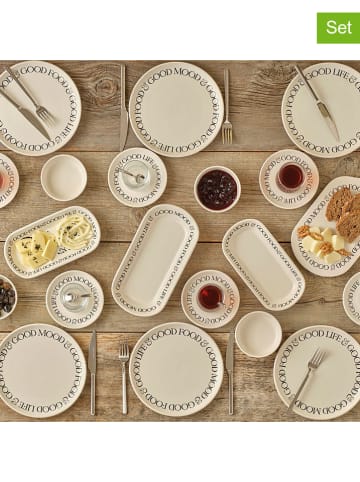 BELLA MAISON 26tlg. Frühstücksservice "Motto" in Weiß/ Schwarz