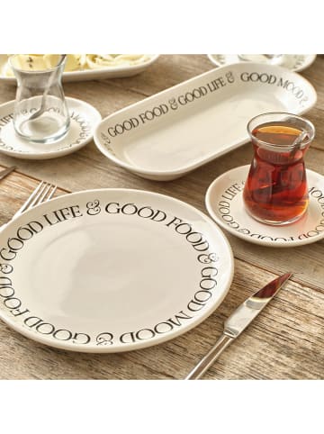 BELLA MAISON 26tlg. Frühstücksservice "Motto" in Weiß/ Schwarz