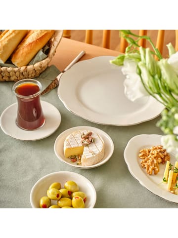 BELLA MAISON 26-częściowy zestaw śniadaniowy "Clover" w kolorze srebrno-białym