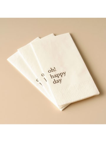 BELLA MAISON Servietten "Oh Happy Day" in Weiß - 25 Stück