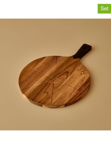 BELLA MAISON 2-częściowy zestaw w kolorze brązowym do pizzy