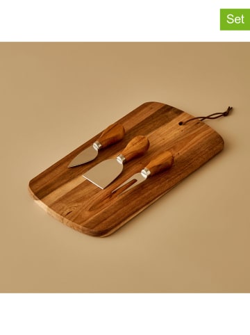 BELLA MAISON 4tlg. Käse-Servierset in Braun