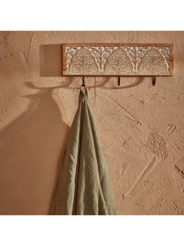 BELLA MAISON Garderobe "Nala" in Weiß/ Hellbraun - (B)38 x (H)18 x (T)5 cm 