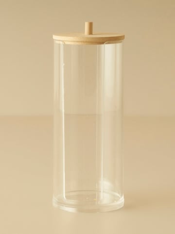 BELLA MAISON Opbergpot met deksel transparant/naturel - Ø 7 cm x (H)18 cm