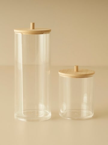 BELLA MAISON Aufbewahrungsdose mit Deckel in Transparent/ Natur - Ø 7 cm x (H)18 cm