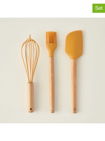 BELLA MAISON 3tlg. Kochbesteck-Set "Olivia" in Hellbraun/ Gelb