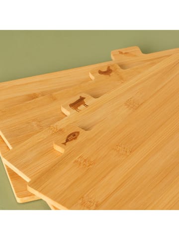 BELLA MAISON 5-delige set: snijplanken lichtbruin - (B)28 x (H)24 cm