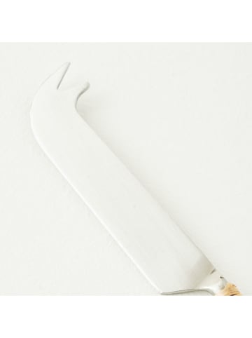 BELLA MAISON 3tlg. Käse-Besteck in Silber/ Beige