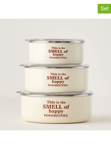 BELLA MAISON 3er-Set: Vorratsbehälter ''Cozy'' in Creme