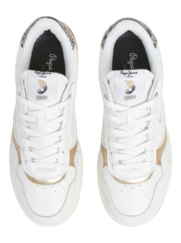 Pepe Jeans FOOTWEAR Sneakersy "Chester" w kolorze złoto-białym