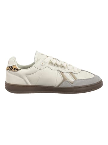 Pepe Jeans FOOTWEAR Leder-Sneakers "Ball" in Creme/ Grau