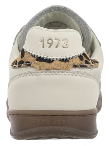Pepe Jeans FOOTWEAR Skórzane sneakersy "Ball" w kolorze kremowo-szarym