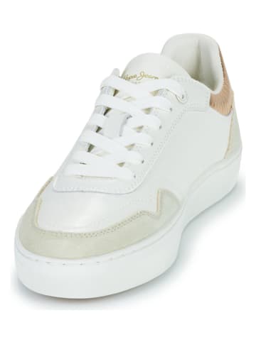 Pepe Jeans FOOTWEAR Leren sneakers "Camden" crème/goudkleurig