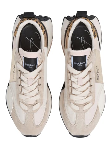 Pepe Jeans FOOTWEAR Leder-Sneakers "Archer" in Creme/ Gold