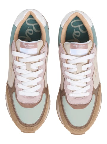Pepe Jeans FOOTWEAR Sneakers "Rusper" in Beige/ Grün/ Rosa
