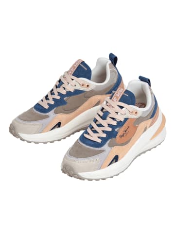 Pepe Jeans FOOTWEAR Leren sneakers "Winslow" lichtroze/blauw