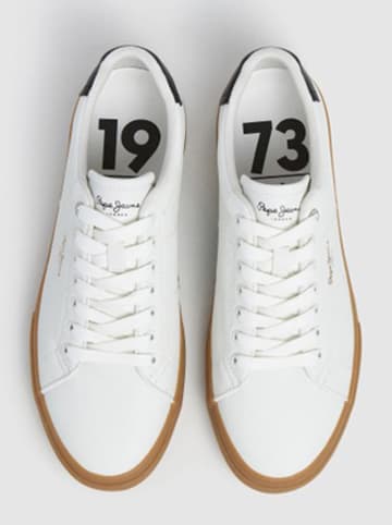 Pepe Jeans FOOTWEAR Sneakers "Kenton Base" in Weiß/ Dunkelblau