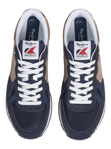 Pepe Jeans FOOTWEAR Sneakers "Brit" donkerblauw/beige