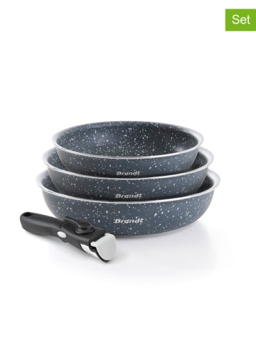 Brandt 3-delige set: braadpannen grijs