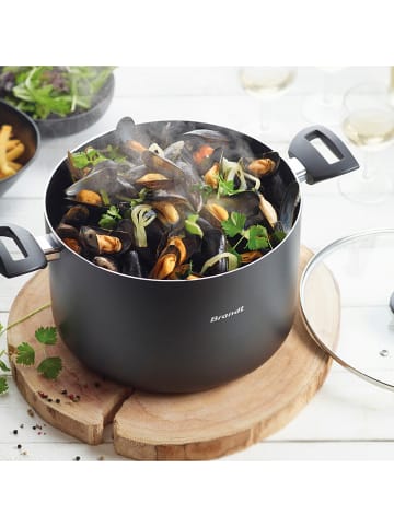 Brandt 2-delige set: kookpan met deksel zwart - Ø 26 cm