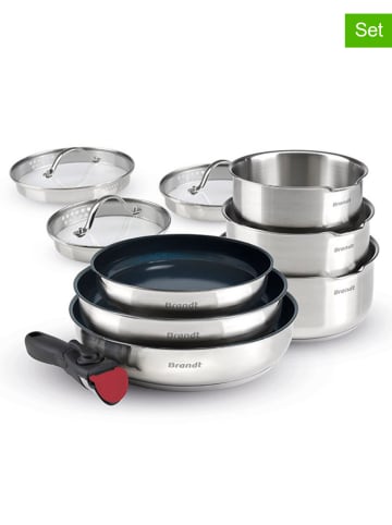 Brandt 10-delige kookgereiset zilverkleurig/zwart