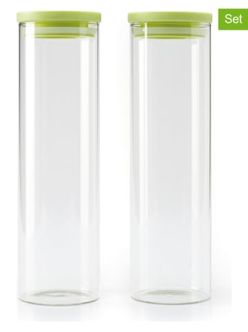 Brandt 2er-Set: Vorratsdosen in Transparent/ Grün - 2 l