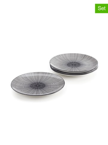 Brandt Talerze obiadowe (4 szt.) w kolorze biało-czarnym - Ø 26,8 cm