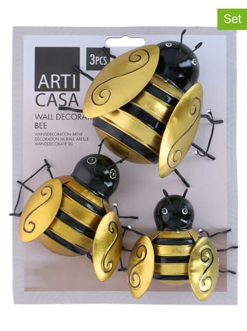 Arti Casa 3er-Set: Wanddekorationen ''Bee'' in Gold